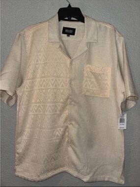 Malibu Men's Short Sleeve Button-Front Shirt - Cream